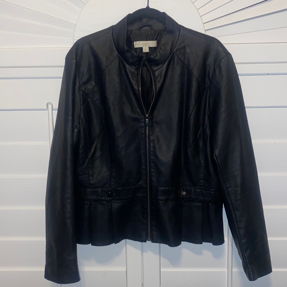 NY&C Faux Leather Jacket - Flare Bottom Detail! SO Cute! Great Condition!